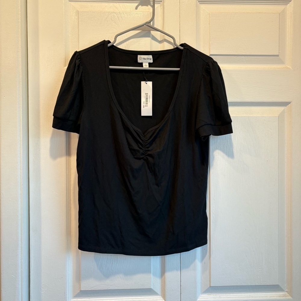 NWT The Drop Ribbed Black T-Shirt - Size Large